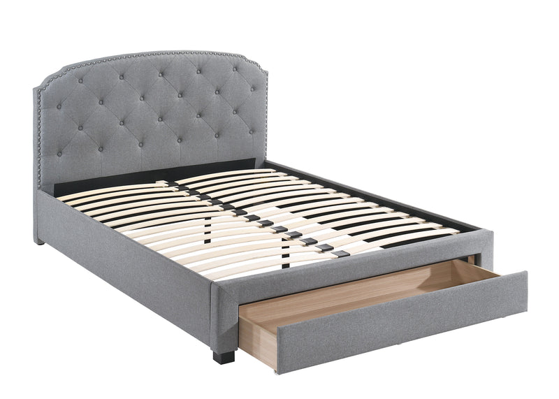 LGF9509EK Buttoned Tufted Headboard Bed With Front Drawer Available in Two Colors