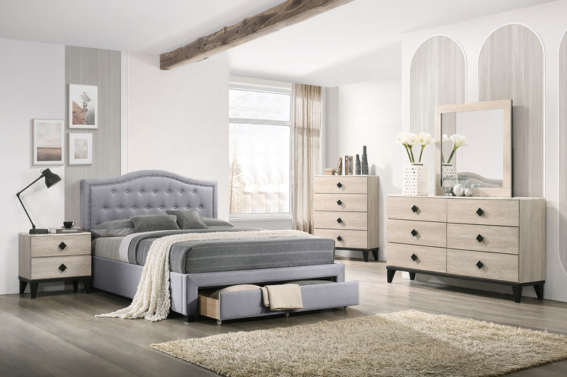 LGF9527CK Clean Chic Linen Bed With Button Tufted Headboard- Available in 3 Colors