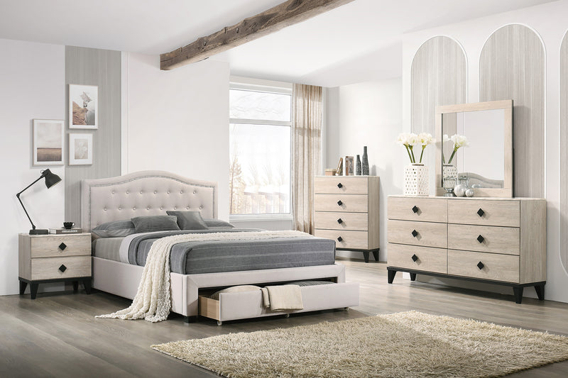 LGF9527CK Clean Chic Linen Bed With Button Tufted Headboard- Available in 3 Colors