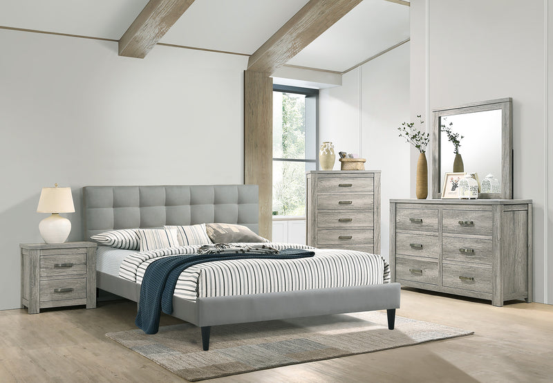 LGF9531CK Minimalist Squared Headboard Linen Bed- Available in Two Colors