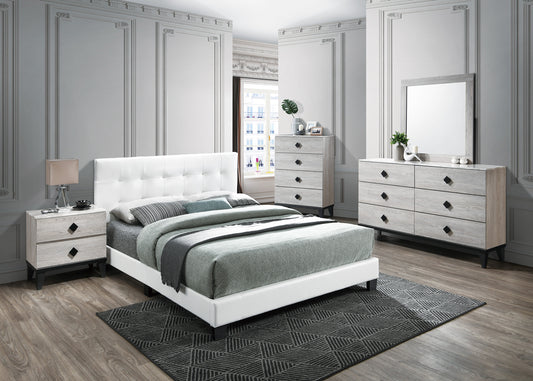LGF9566Q Classic Upholstered Faux Leather Queen Bed - Available in 3 Colors