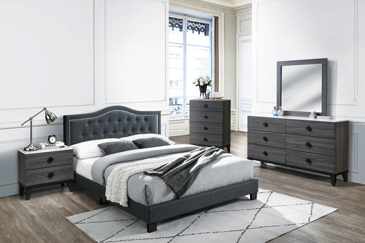 LGF9569Q European Classic Button Tufted Headboard Bed - Available in 3 Colors