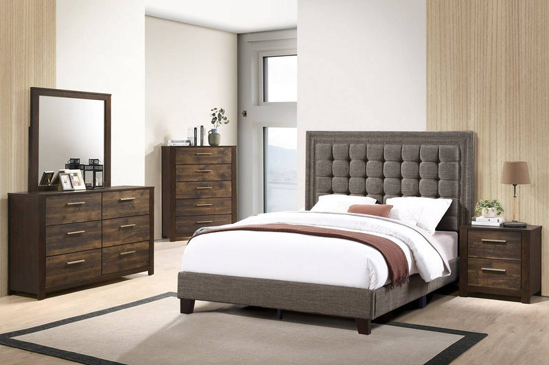 LGF9586CK Square Upholstered Style Headboard Bed