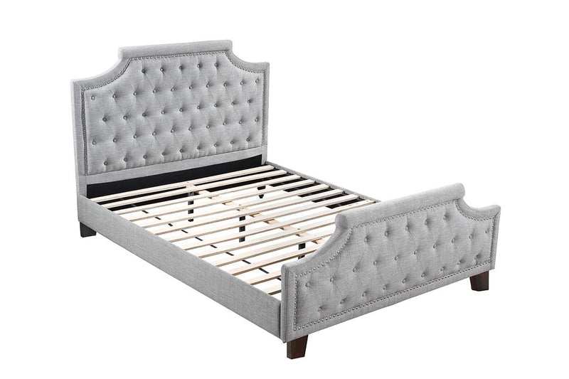 LGF9593CK Button Tufted Upholstered Polyfiber Bed in 2 Colors