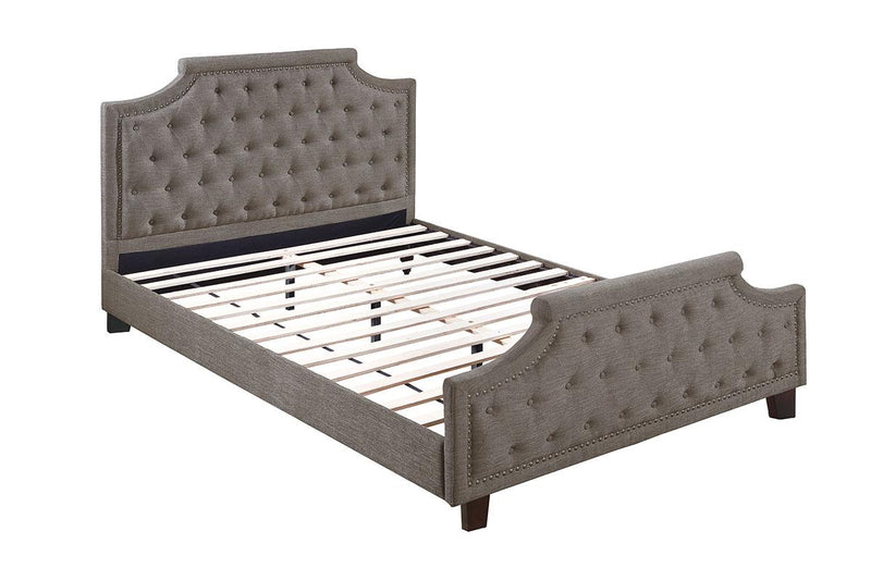 LGF9593CK Button Tufted Upholstered Polyfiber Bed in 2 Colors