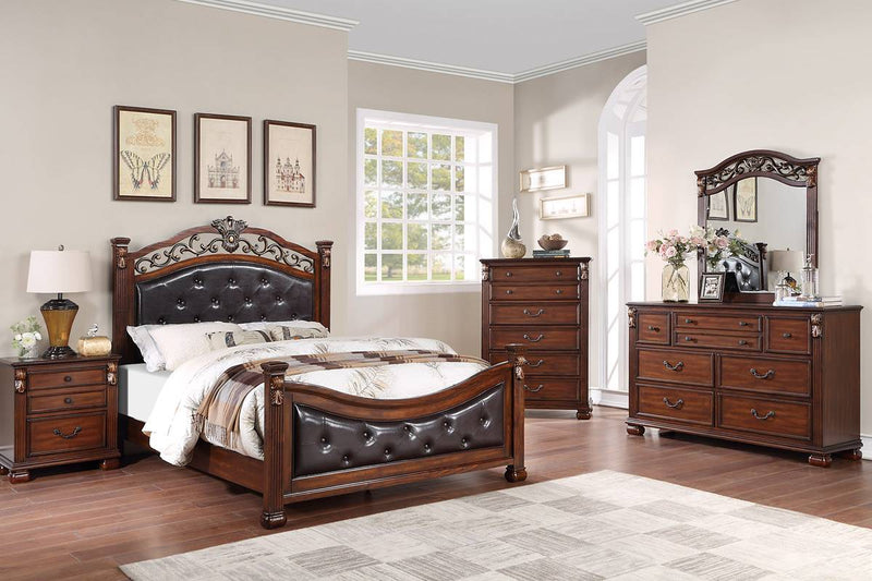 LGF9612CK Colonial Style Upholstered Silver or Brown Bed