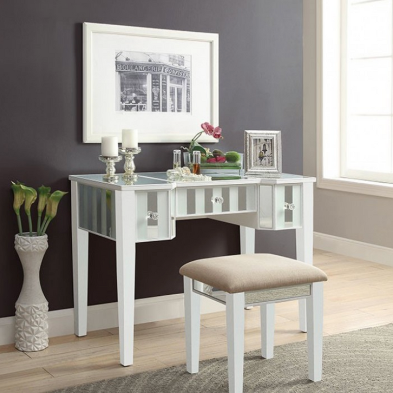 LGFAJOYCE Gray Flip Top Vanity With 2 Drawers- Available in 2 Colors