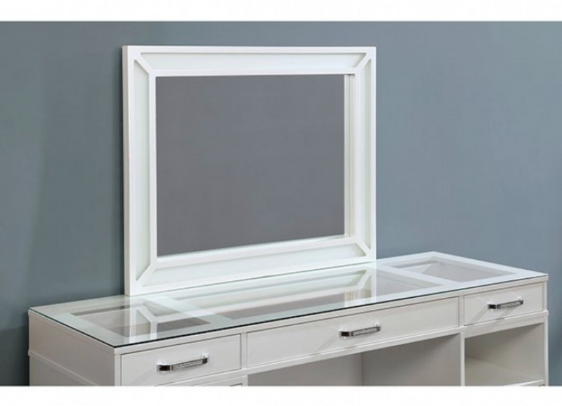 LAFASTEPHANIE Side Shelf White Vanity With Lighted Mirror and Stool- Available in 2 Colors