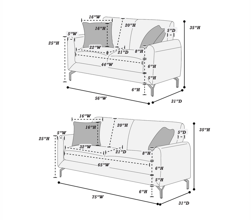 LGPF8438 Light Gray Burlap Sofa Set