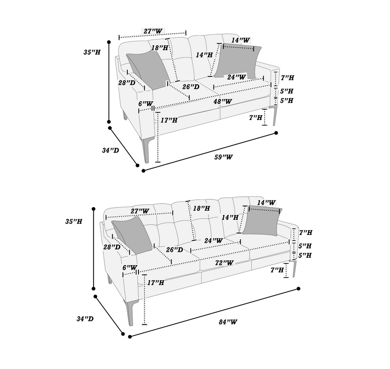 LGPF8441 Teal Blue Velvet Sofa Set