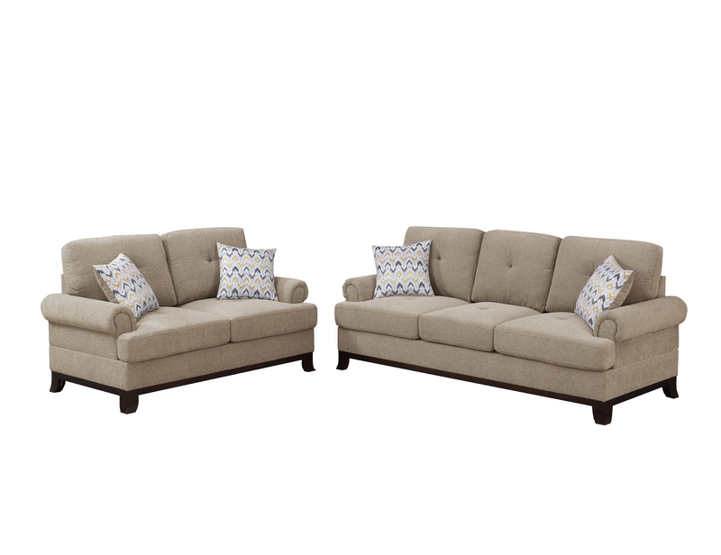LGPF8839 Beige Chenille Sofa Set