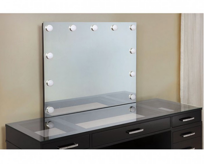 LGFAVALENTINA Queen Ann Base White Vanity Set With Hollywood Lights