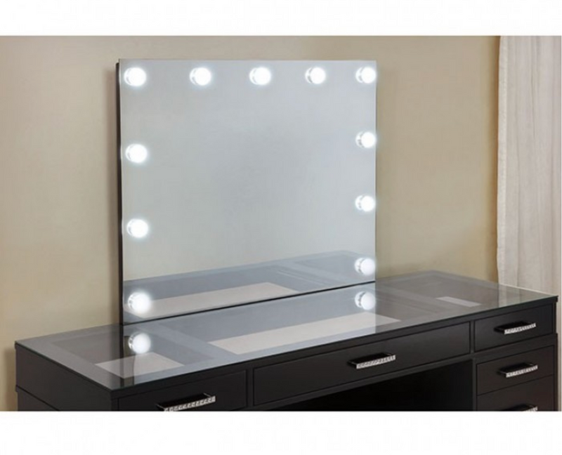 LGFAVALENTINA Queen Ann Base White Vanity Set With Hollywood Lights