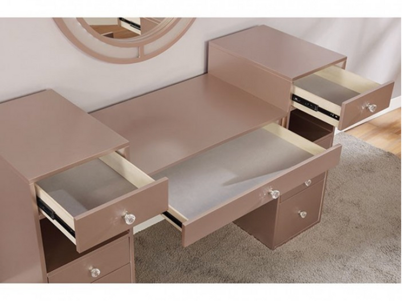 LGFAYASMINE Pink Vanity Set With 2 Shelves 9 Drawers And A Stool -Available in 2 Colors