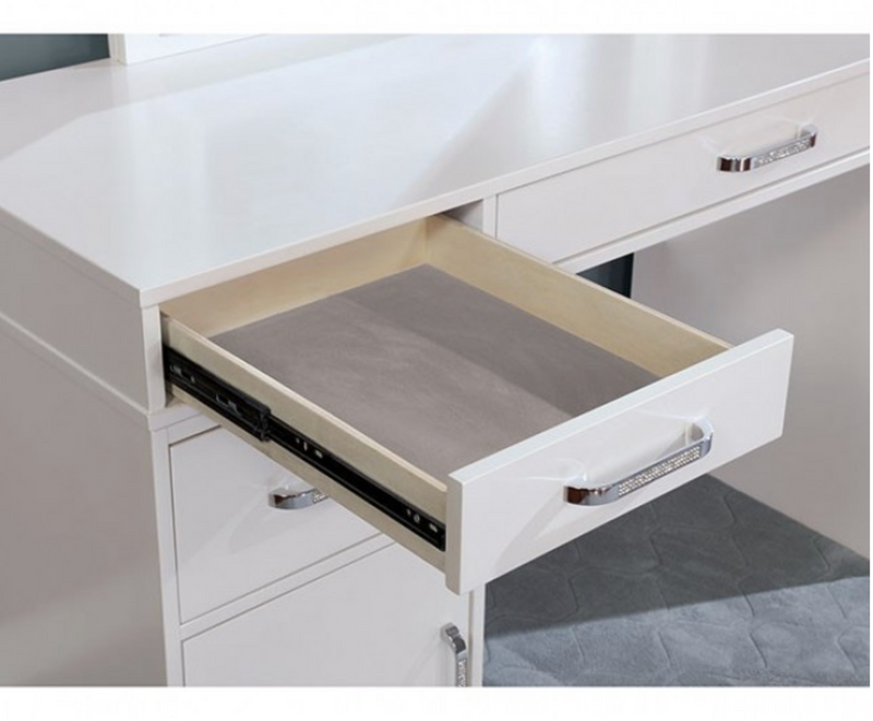 LGFAYASMINE Pink Vanity Set With 2 Shelves 9 Drawers And A Stool -Available in 2 Colors